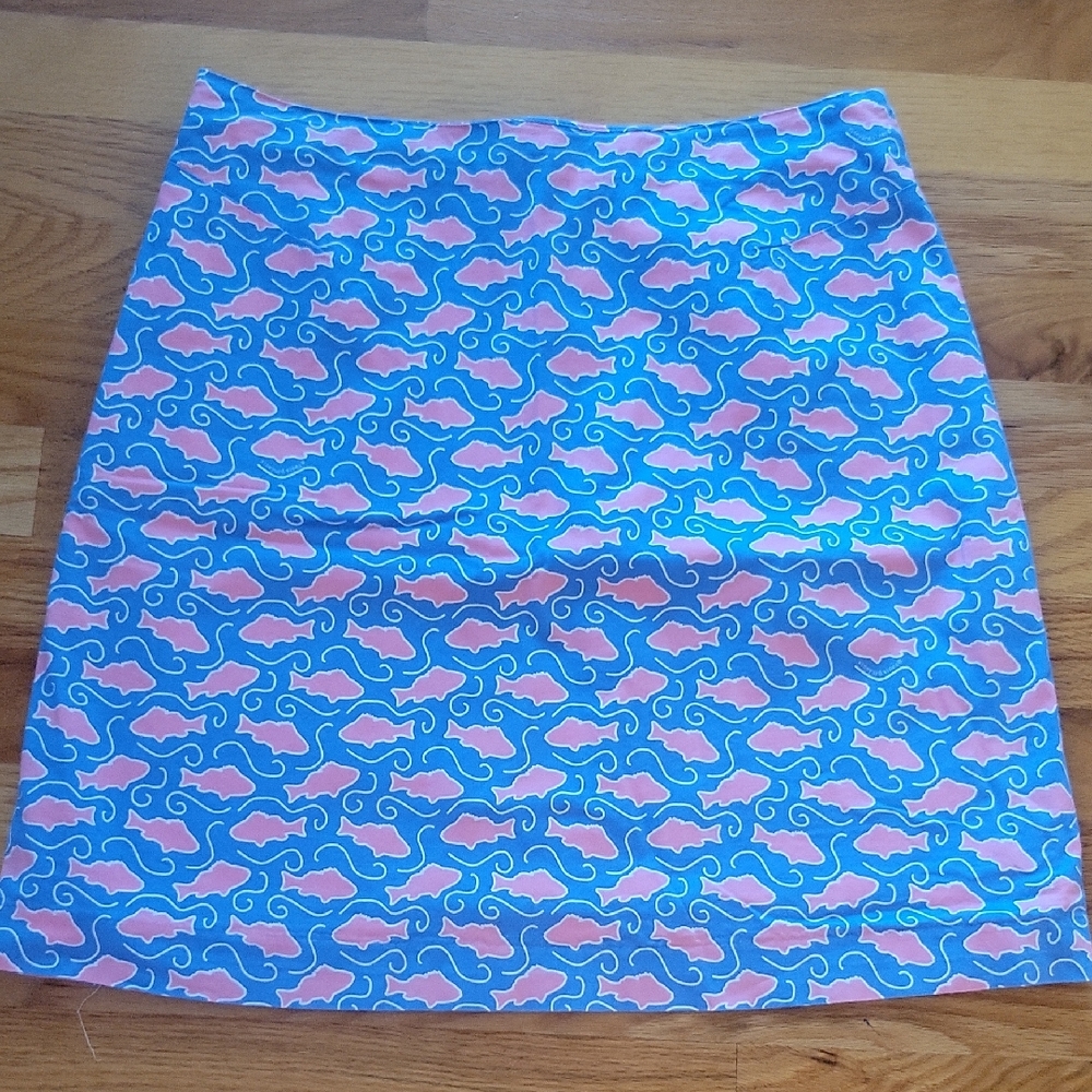 Preppy Vineyard Vines Skirt with Blue and Pink Pattern